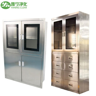 Medizinischer Schrank aus Edelstahl 304 mit Glastür mit feuchtigkeitsdichten Eigenschaften für die Aufbewahrung von Krankenhausmedizin